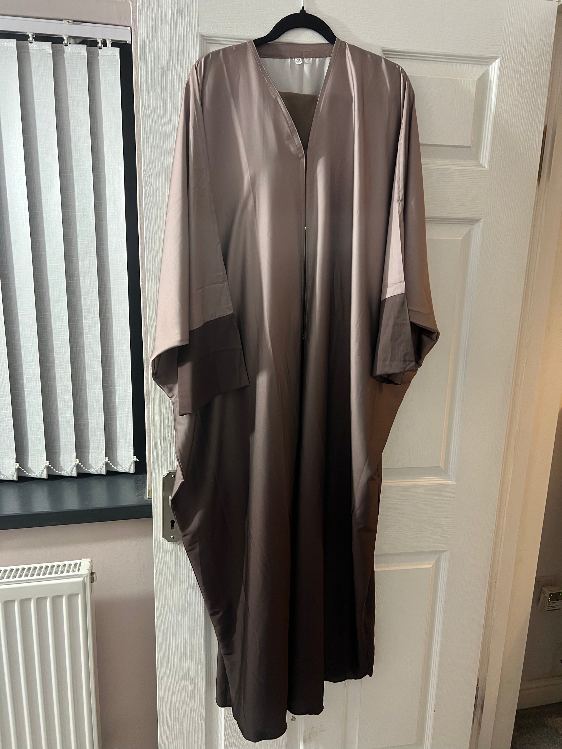 Batwing Satin Abaya Champagne Brown