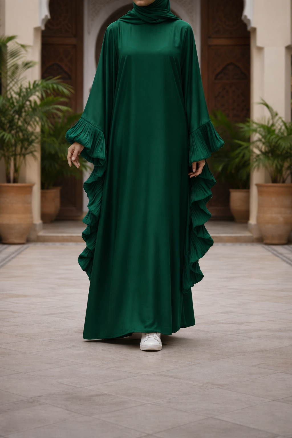 Zulaikha Emerald Satin Abaya