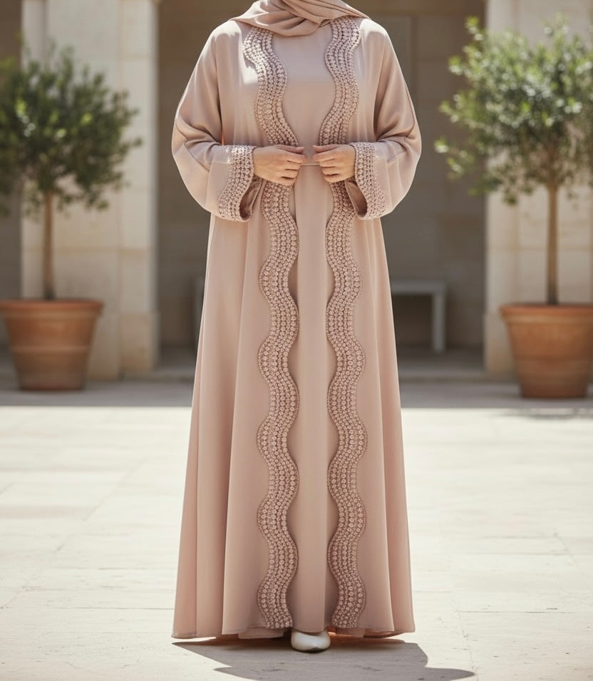Husna Abaya- Soft beige