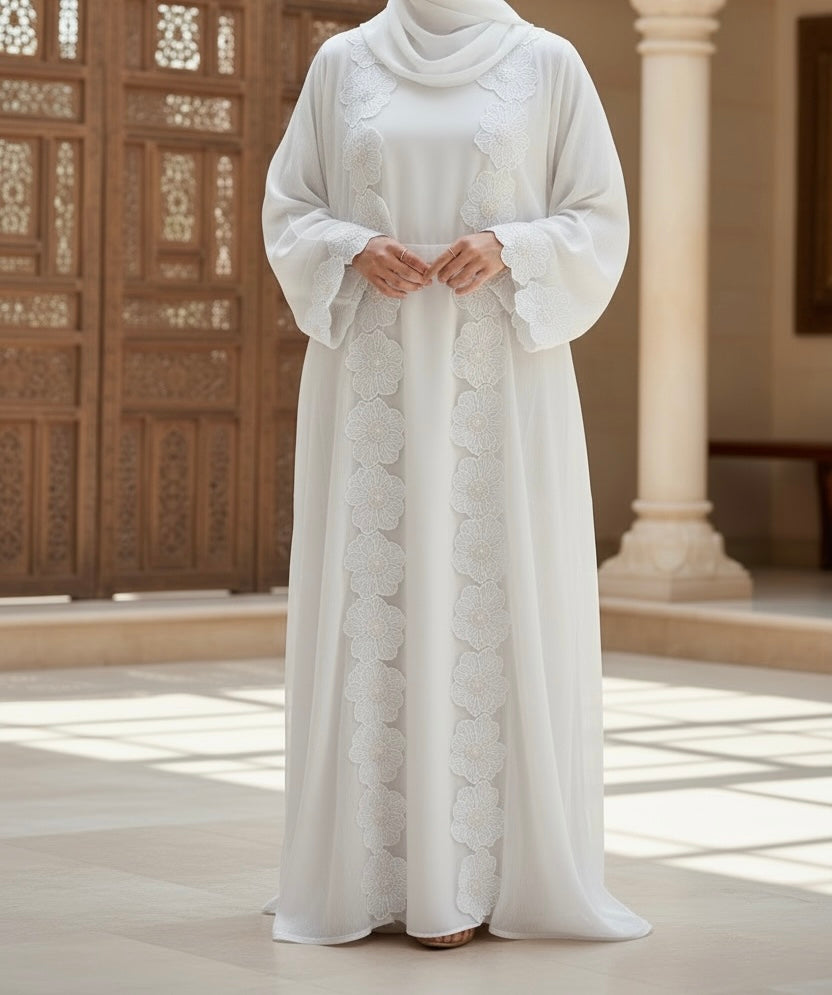 Warda Abaya- Pristine White