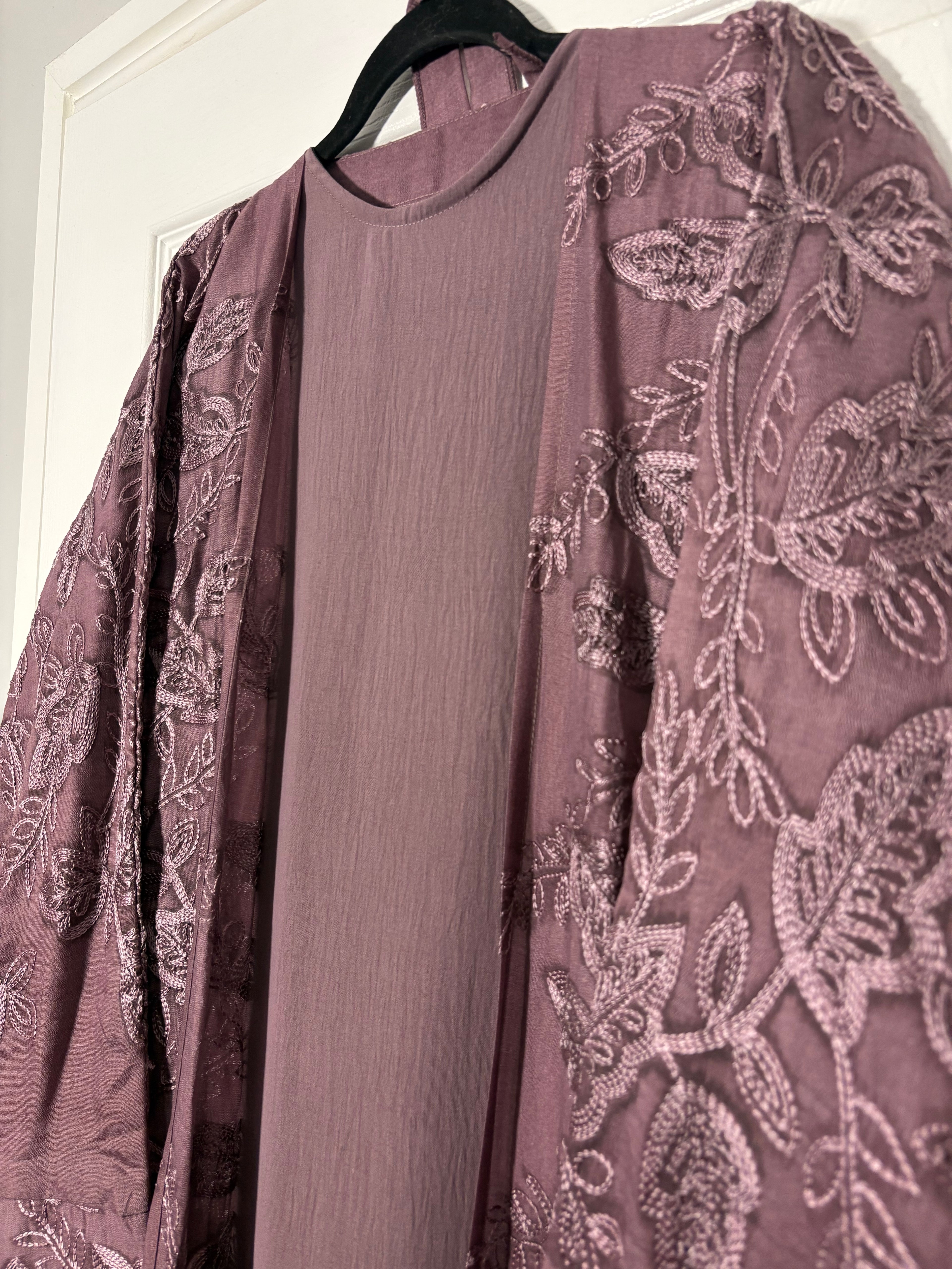 Hina Abaya- Mauve blush