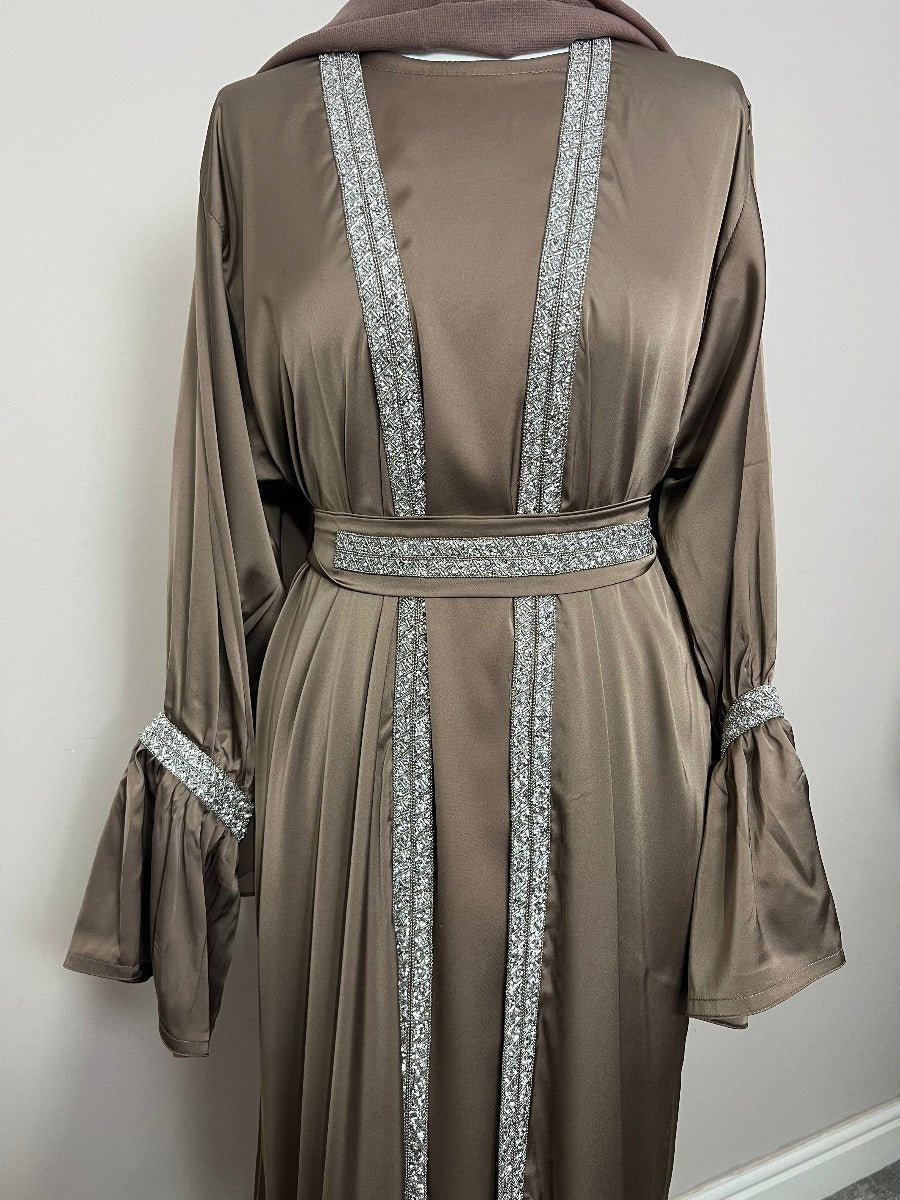 mocha abaya, Women's Luxury Eid Abaya Sets by Dubayaluxe modest wear for women. glam abayas EID abayas