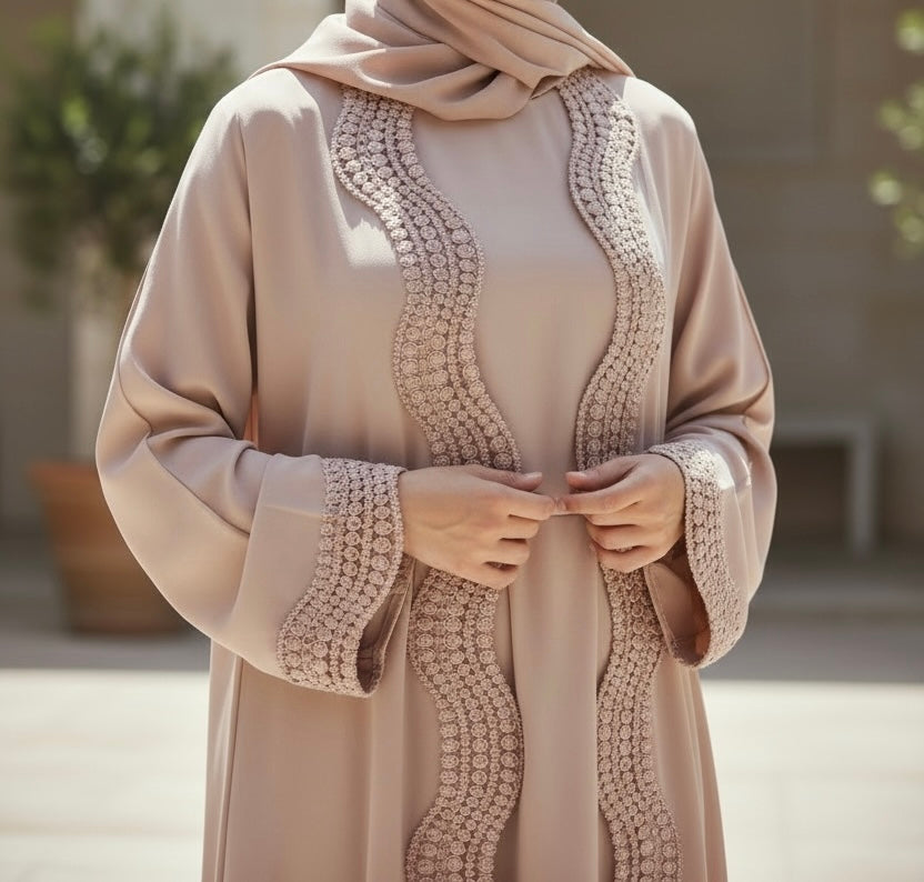 Husna Abaya- Soft beige