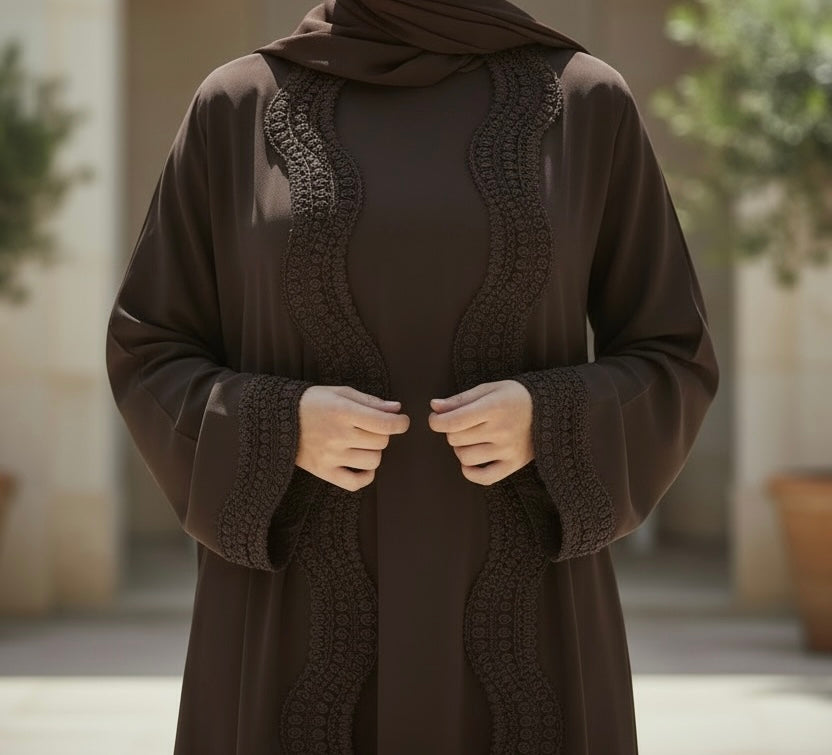 Husna Abaya- Cocoa Brown