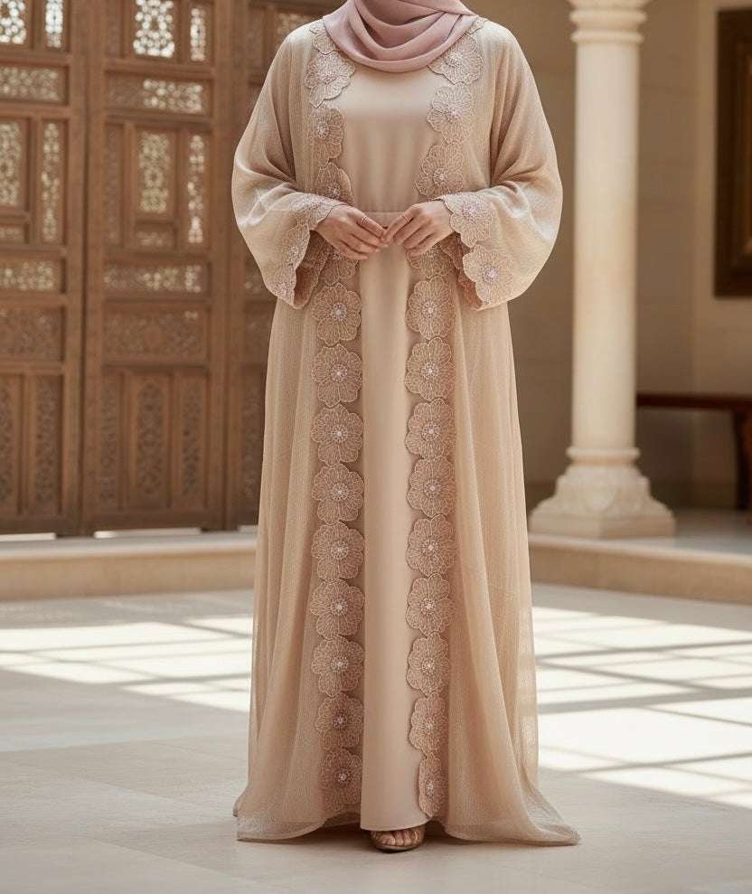 Warda Abaya- Champagne
