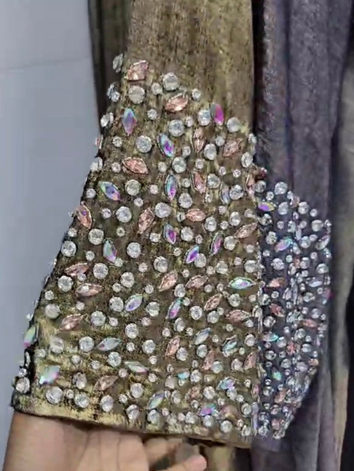 jewelled sleeved long dress, modest dress for women