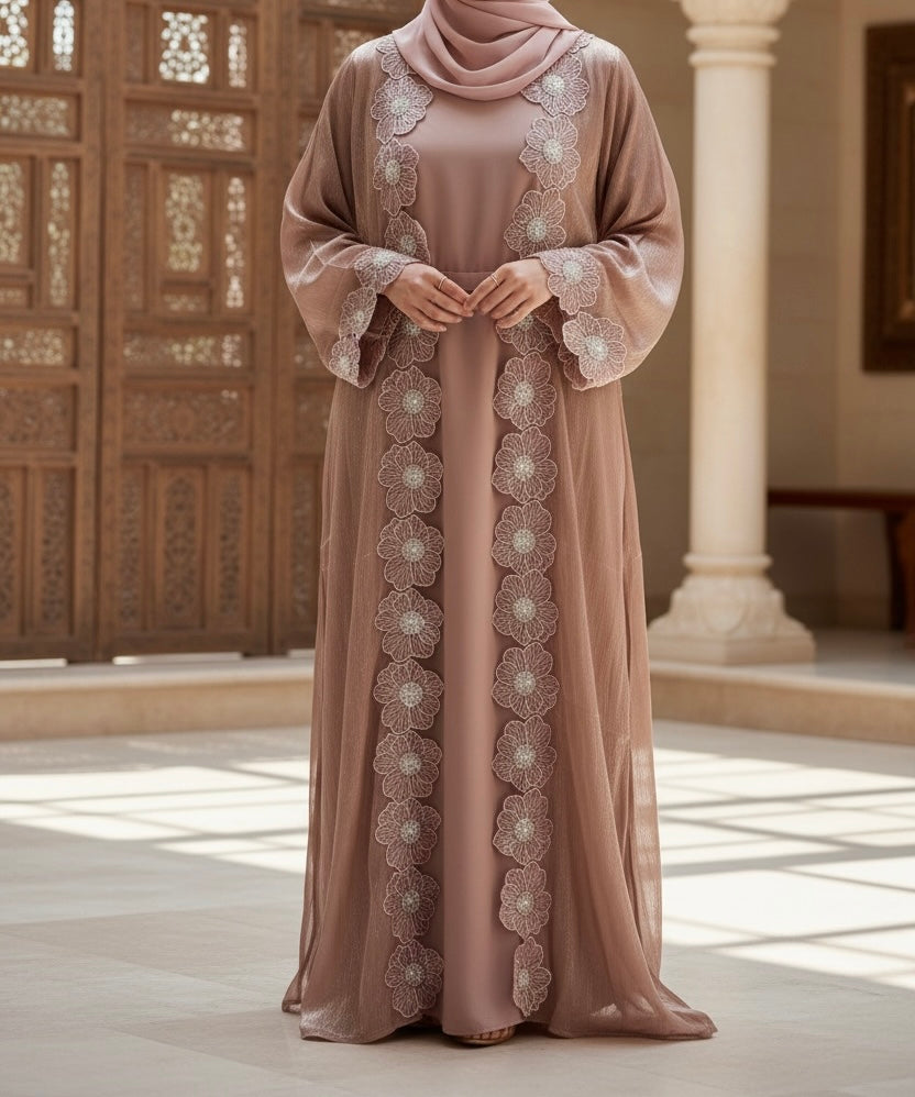 Warda Abaya- Dusty Pink