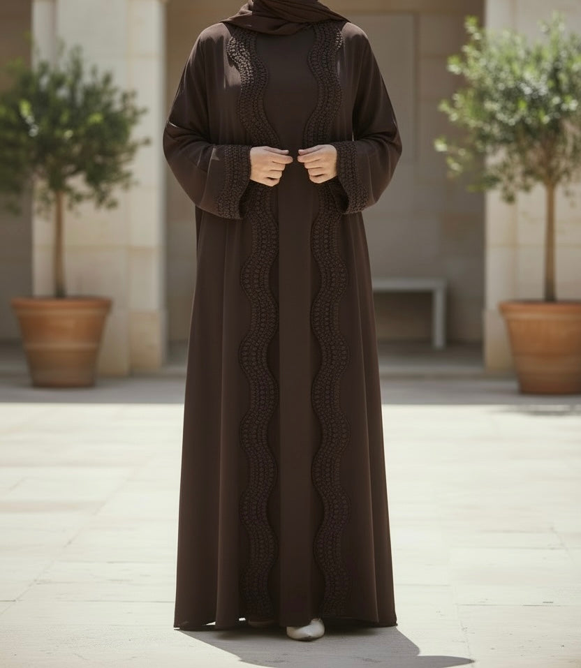 Husna Abaya- Cocoa Brown