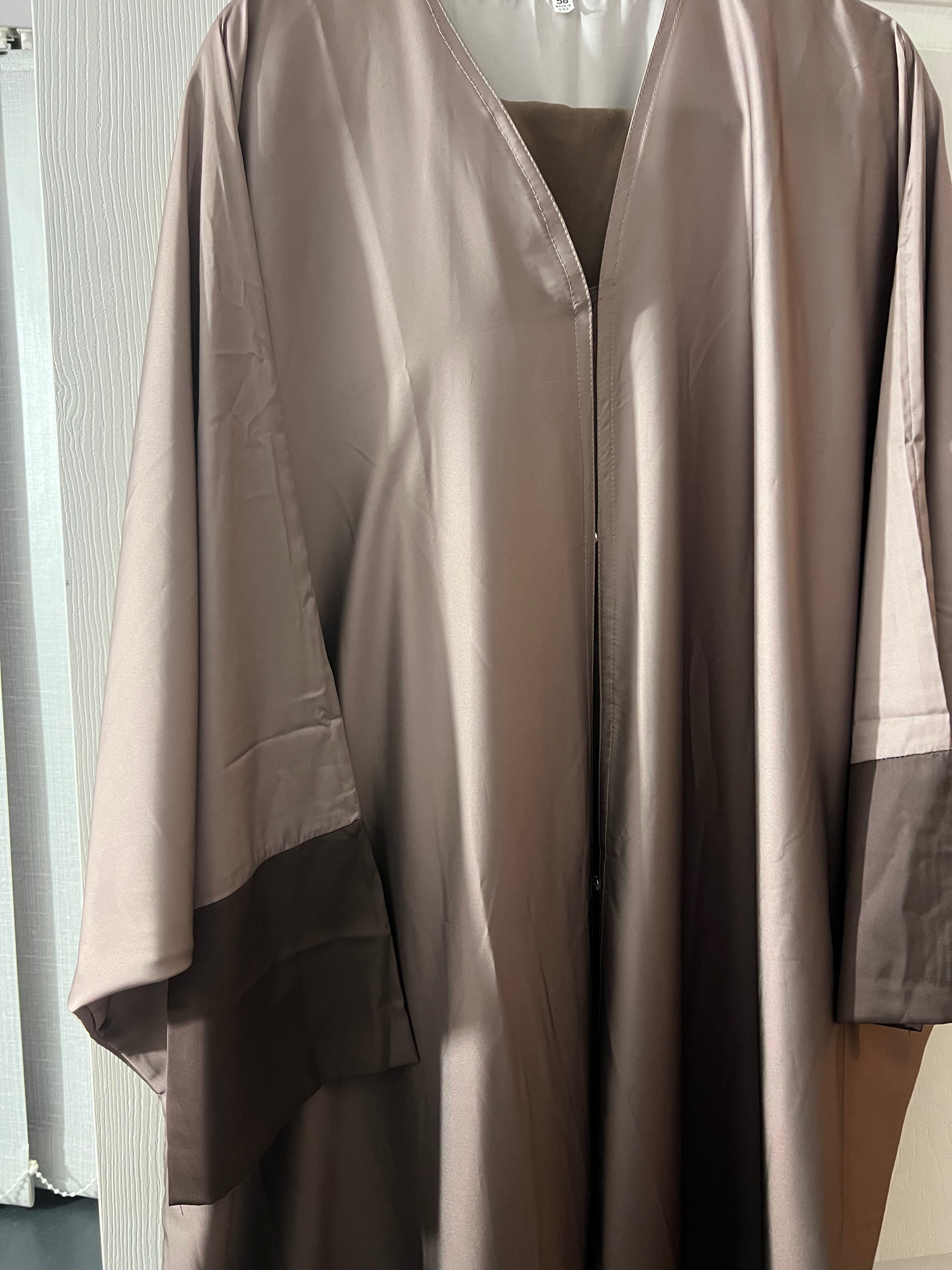 Batwing Satin Abaya Champagne Brown
