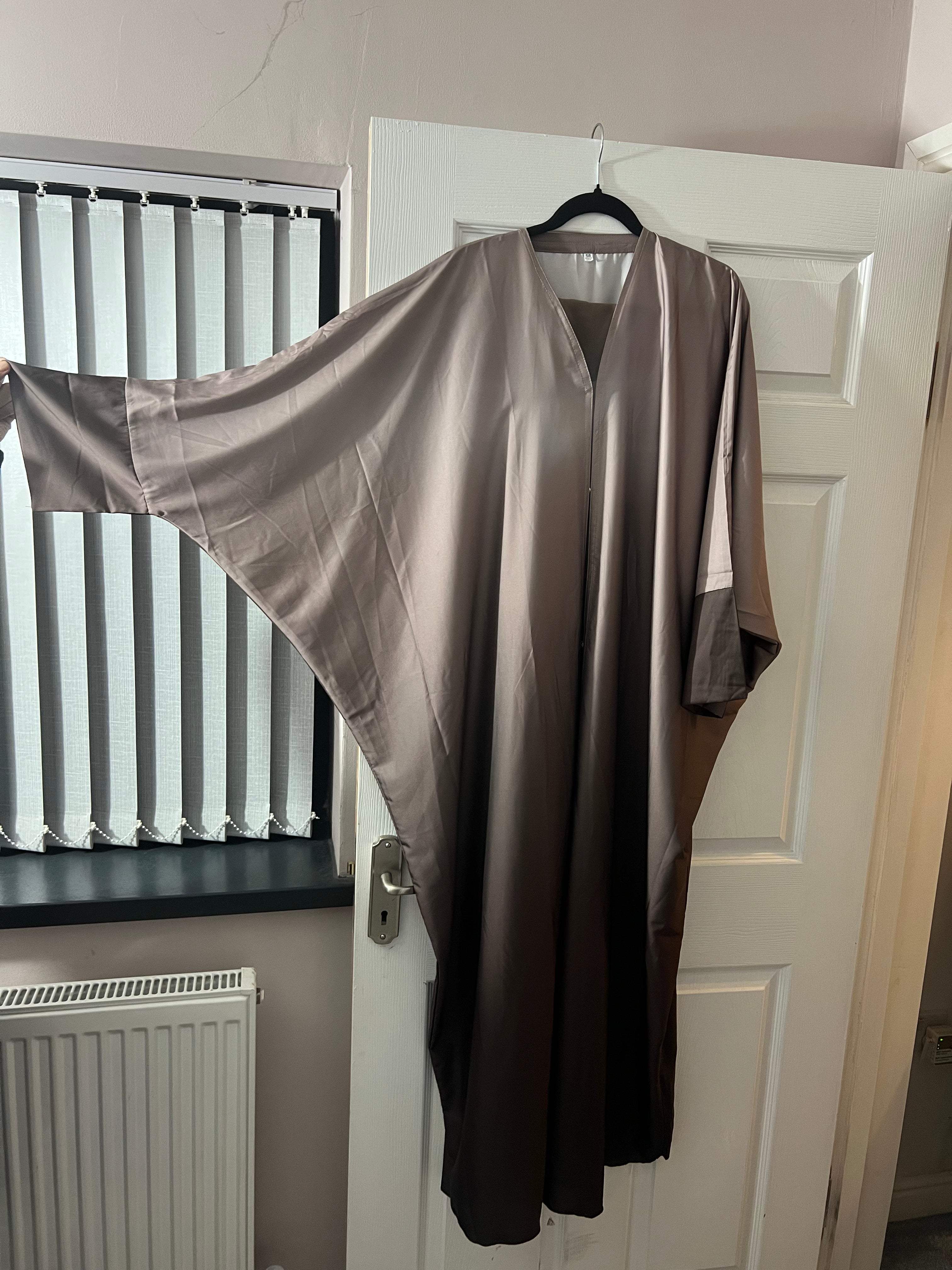 Batwing Satin Abaya Champagne Brown